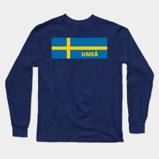 Umeå City in Swedish Flag Long Sleeve T-Shirt